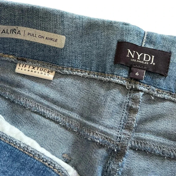 NYDJ Blue Alina Pull On Ankle Jeans 6 - Picture 3 of 4